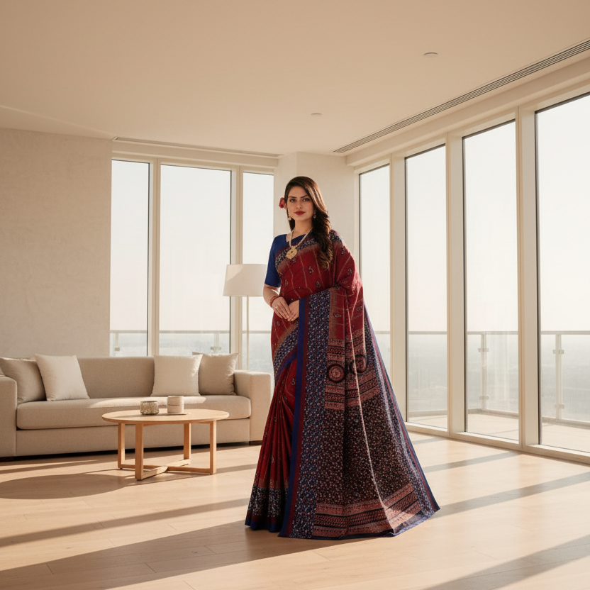 100% Cotton Printed Saree for Women | Soft, Breathable & Comfortable