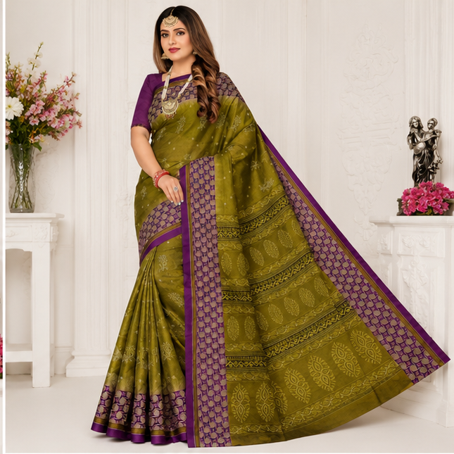100% Cotton Printed Saree for Women | Soft, Breathable & Comfortable