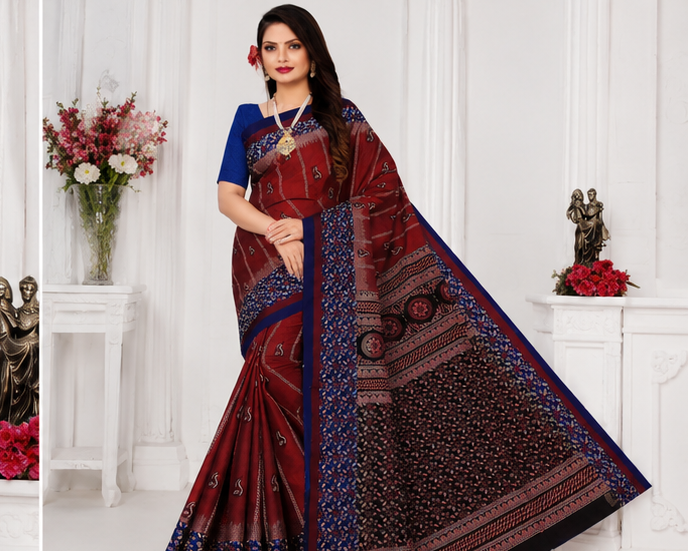 100% Cotton Printed Saree for Women | Soft, Breathable & Comfortable