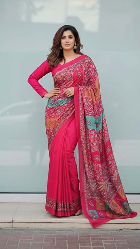 Heavy Marsh mellow georgette saree