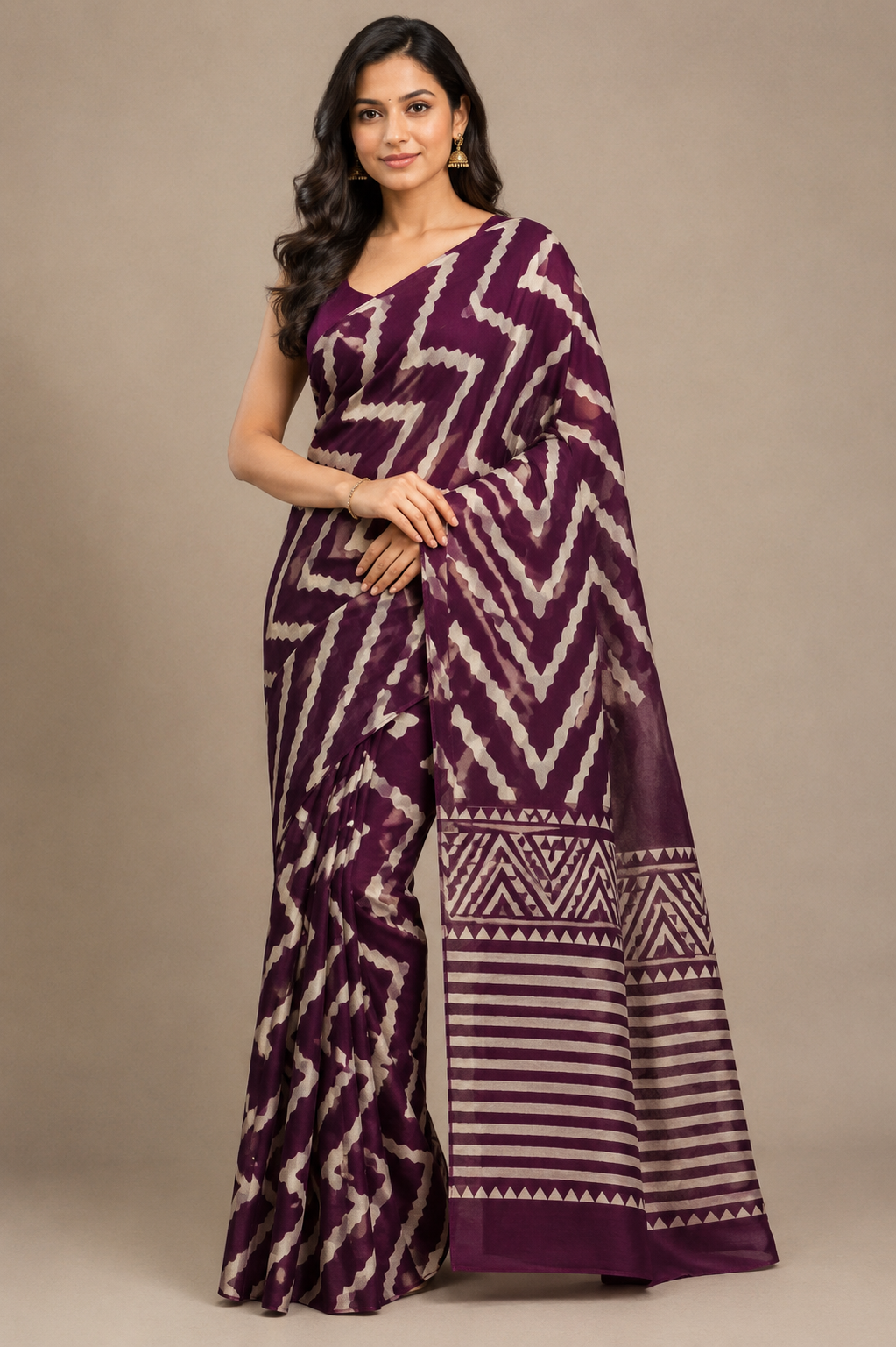 Moss Patta Saree
