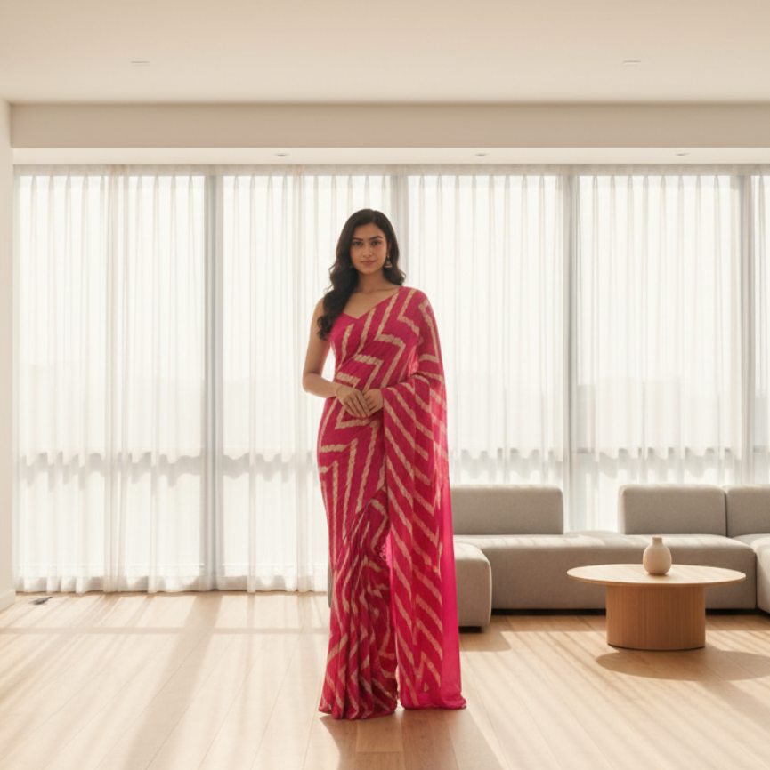 Moss Patta Saree