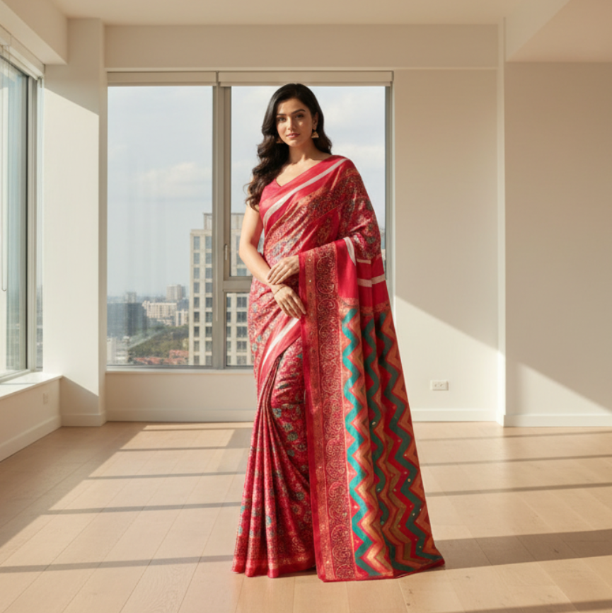 Heavy Marsh mellow georgette saree