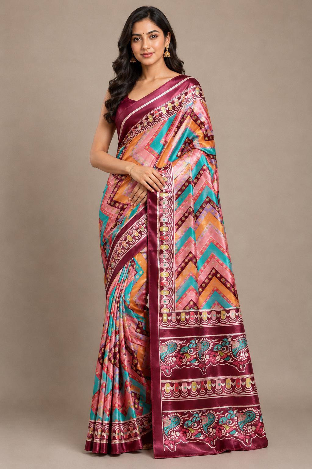 Heavy Marsh mellow georgette saree