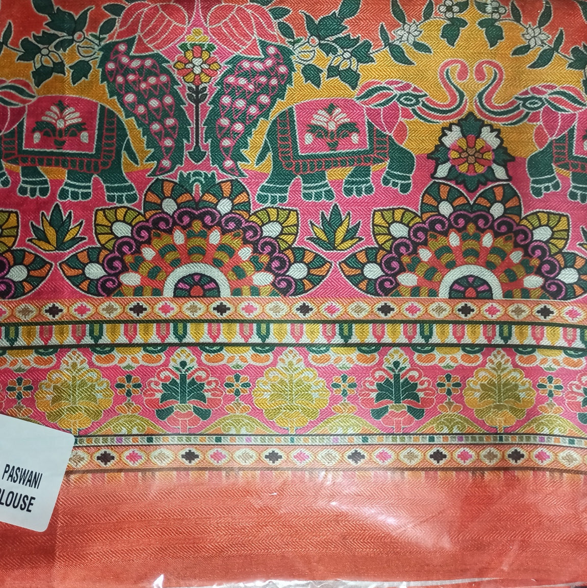 Pashmina Silk Saree with Multi Colored Digital Print