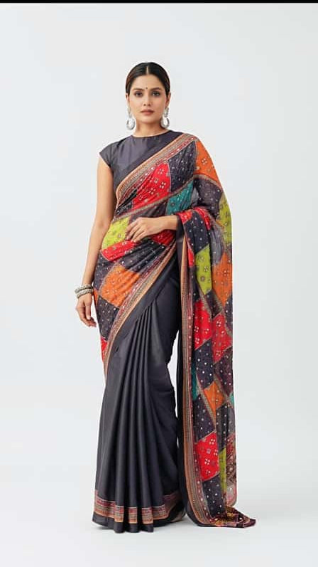 Heavy Marsh mellow georgette saree