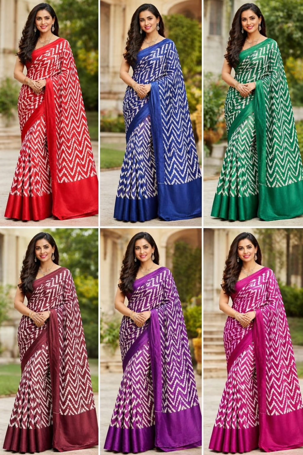 Moss Patta Saree (Set)