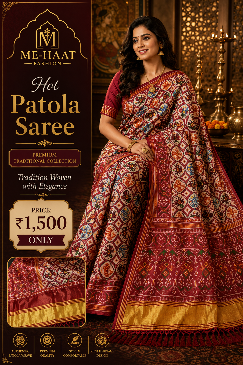 Mehaat Patola Bhagalpuri Silk Saree